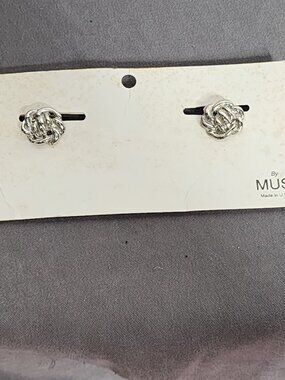 Vintage Silver Tone Knot 3/134 Silver Shoe Clips by Musi Made in the U.S.A.